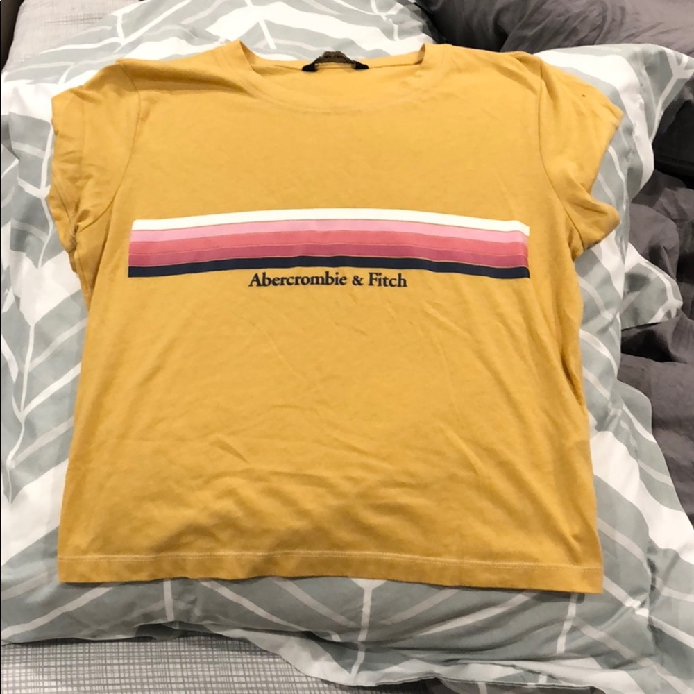 Abercrombie & Fitch Mustard Yellow Short Sleeve
